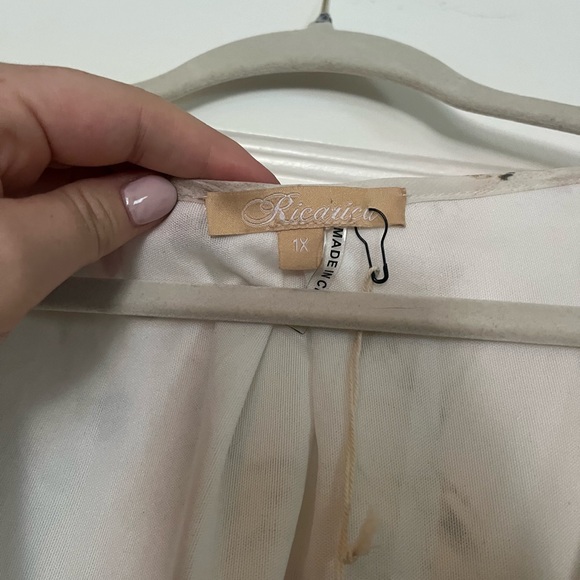 Pink blush Cream Maxi Dress 1X - Picture 3 of 6